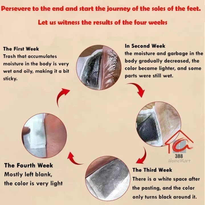 Herbal Detox Foot patch - Bamboo Vinegar and Acupoint Micro-Massage Technology (pack of 2)