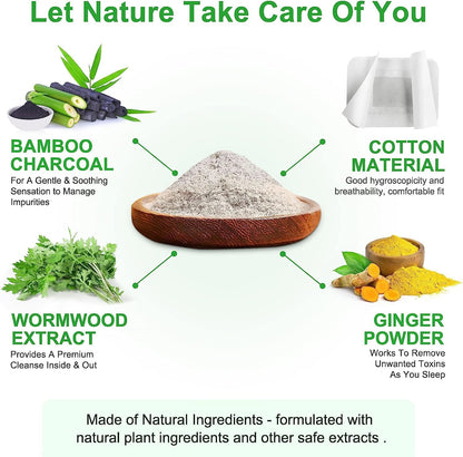 Premium Bamboo Charcoal foot patch for detoxification | detox foot patches | foot patch | foot patches | Natural Ginger & Bamboo Vinegar Patches for Toxin Removal Pain Relief, Better Sleep & Circulation for Men & Women (10)