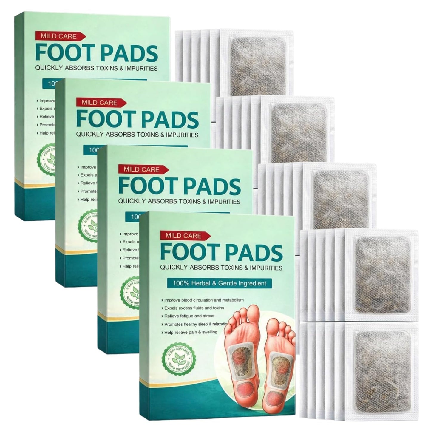 Herbal Detox Foot patch - Bamboo Vinegar and Acupoint Micro-Massage Technology (pack of 2)