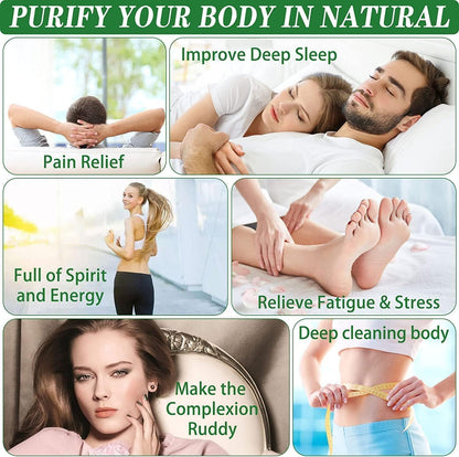 Premium Bamboo Charcoal foot patch for detoxification | detox foot patches | foot patch | foot patches | Natural Ginger & Bamboo Vinegar Patches for Toxin Removal Pain Relief, Better Sleep & Circulation for Men & Women (10)