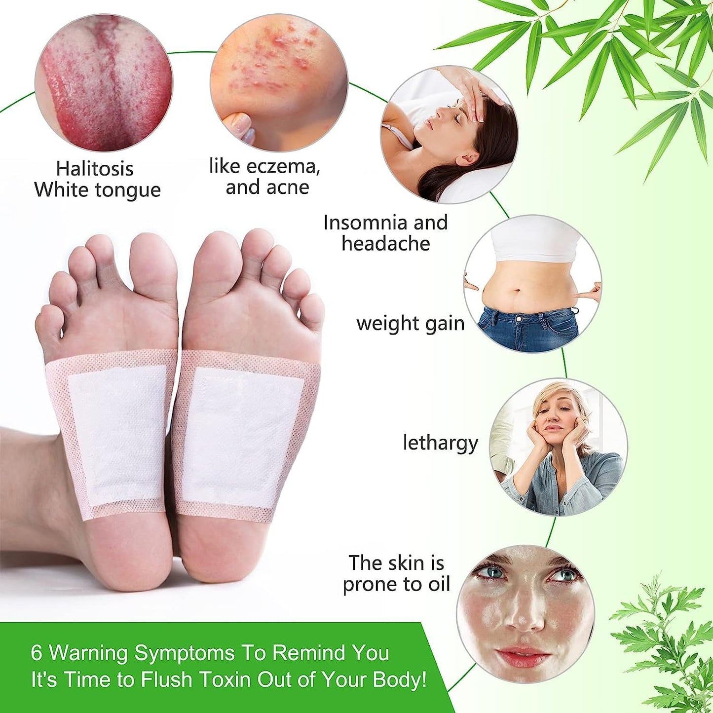 Premium Bamboo Charcoal foot patch for detoxification | detox foot patches | foot patch | foot patches | Natural Ginger & Bamboo Vinegar Patches for Toxin Removal Pain Relief, Better Sleep & Circulation for Men & Women (10)