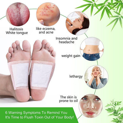 Premium Bamboo Charcoal foot patch for detoxification | detox foot patches | foot patch | foot patches | Natural Ginger & Bamboo Vinegar Patches for Toxin Removal Pain Relief, Better Sleep & Circulation for Men & Women (10)